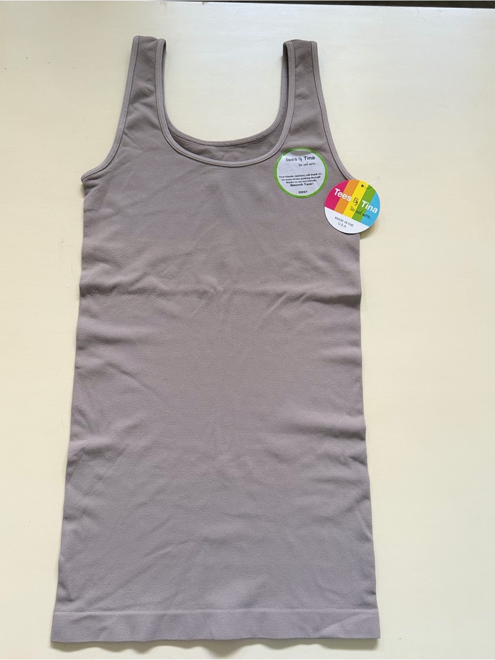 Tees By Tina Scoop Neck Tank in Taupe grey